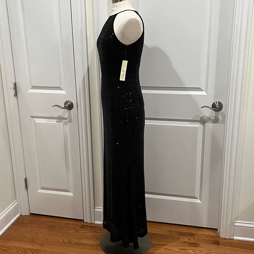 New! Eliza J Black Sequin Gown‎ Sleeveless Mermaid Dress Cocktail Size 8 - Picture 8 of 16